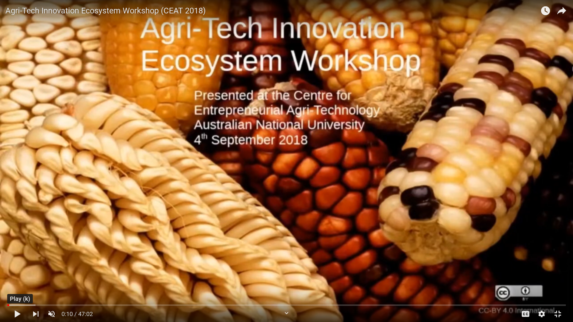 Agri-Tech Innovation Ecosystem Workshop (CEAT 2018)